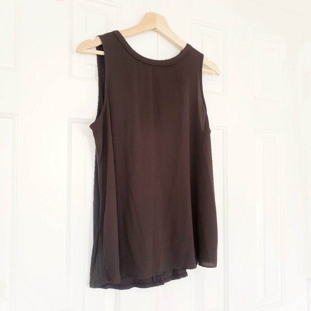 LOFT Dark Olive Sleeveless Blouse - Size MP